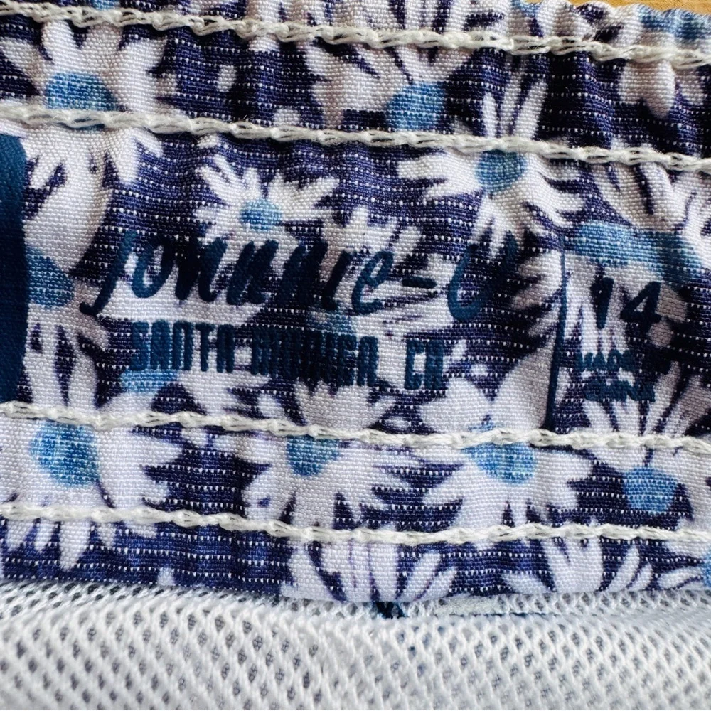 Johnnie-O blue swim shorts daisy print size 14 boys